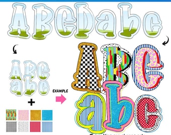 Lettres doodle canevas | Modèle de cadre en toile | Conception par sublimation | Motif de remplissage personnalisé | Cadre en toile de police de caractères | Cadre en toile monogramme