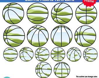 Custom Canva frame Basketball template | Canva template | drag and drop frame | make your own png | Canva frames bundle