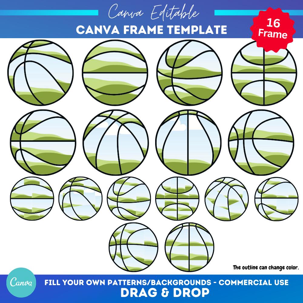 Basketball Editable Frame Custom Canva Frame Basketball Template | Canva Template | Drag and Drop ...