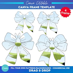 Hoppy Teacher Canva Frame / Insegnante di Pasqua / Fiocco di matita Coquette / Scuola di Pasqua / Vibrazioni pasquali / trascina e rilascia / Modello di cornice Canva