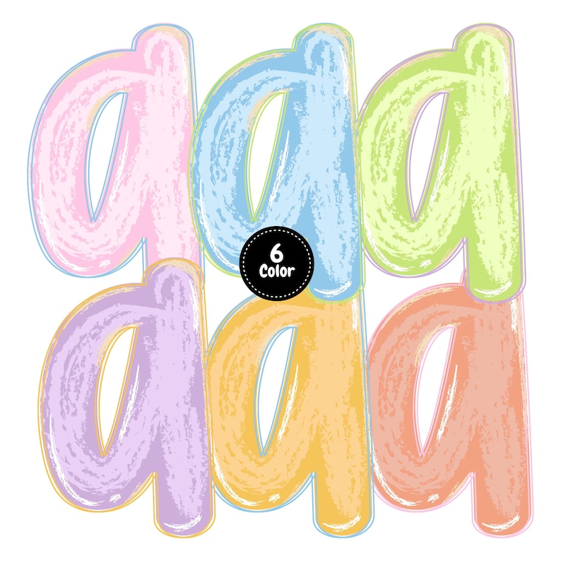 Preppy Brush Stroke Summer Alphabet Png | Doodle Alpha Font Letter and ...