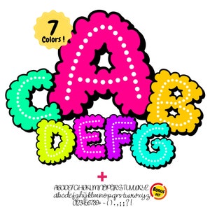 Cloud Dalmatian alphabet png, alpha sets bundle, polka dot alphabet png, doodle dot font, Digital Download, Dot font, Spot font, Custom font
