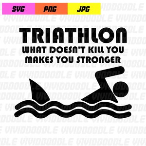Hai Triathlon Schwimmen Bike Run Puke SVG Design Jpg,PNG Digital Download PNG Datei Silhouette