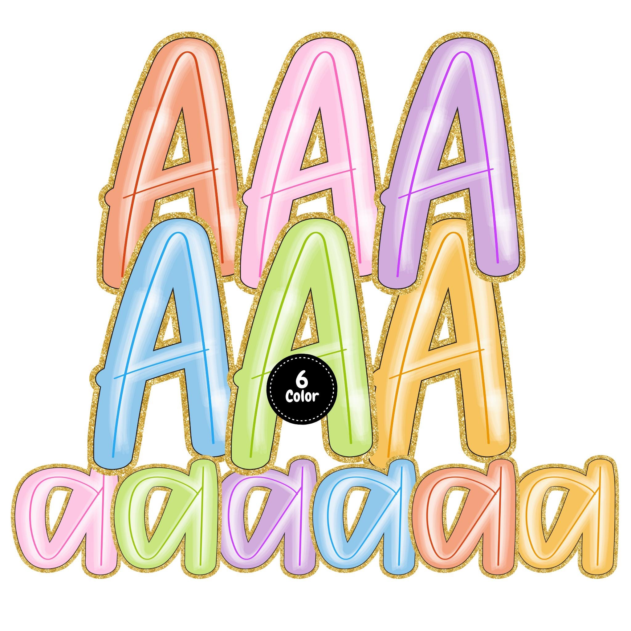 Preppy Easter Alphabet Png | Doodle Alpha Font Letter and Number ...