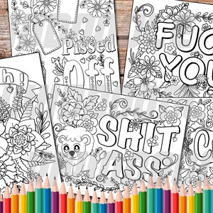 Adult Swear Word Coloring Pages Adult Coloring Book With Swear Words  Download Pdf Printable Print at Home Instant Download 