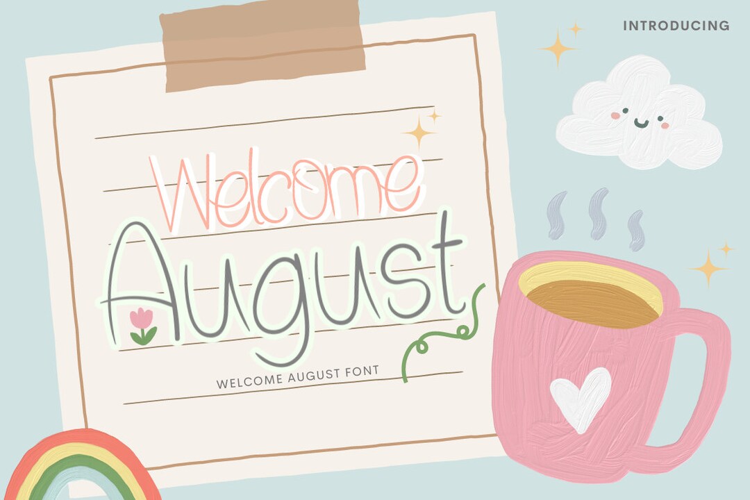 Welcome August Bubble Font Procreate, Cute Fonts for Cricut, Font ...