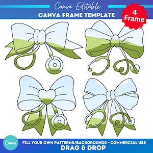 Infermiera di San Patrizio Coquette Canva Frame / Pacchetto di modelli Coquette Canva / Cornici Canva con trascinamento della selezione / Trifoglio fortunato / Irlandese