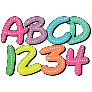 Bright dalmation dots png with shadow, polka dot alphabet png, Hand written letters png, doodle dot font, Digital Download, dot alphabet png