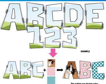Canva alpha doodle | Canva Alpha Frame | Doodle Letter  | Handwritten Font Template | Customizable Drag and Drop Template | Canva letters