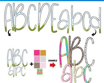 Canva alphabet frame doodle | Sublimation Design | Custom Fill Pattern | Font Canva Frame |  Fill in Alphabet | Canva Frame Monogram |