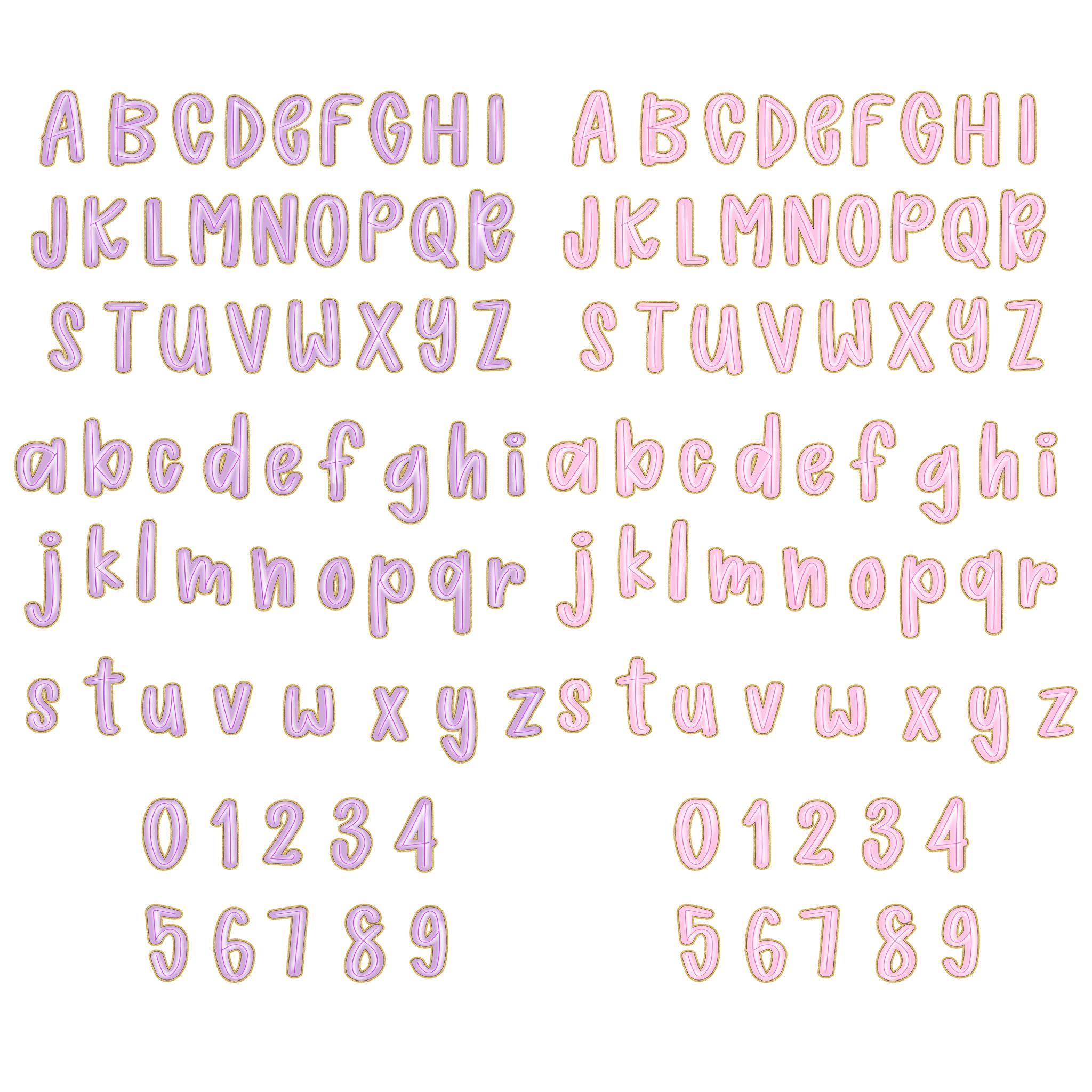 Preppy Easter Alphabet Png | Doodle Alpha Font Letter and Number ...