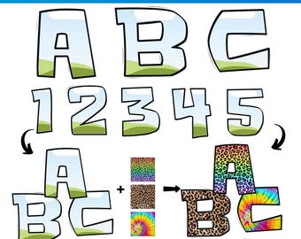 Marco de letras del alfabeto de Canva Doodle / Plantilla de fuente manuscrita editable / Marcos personalizables de arrastrar y soltar