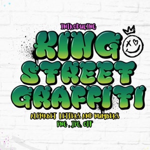 King Street Graffiti Alphabet letters & numbers PNG file Transparent Background Graffiti letters, Instant Download
