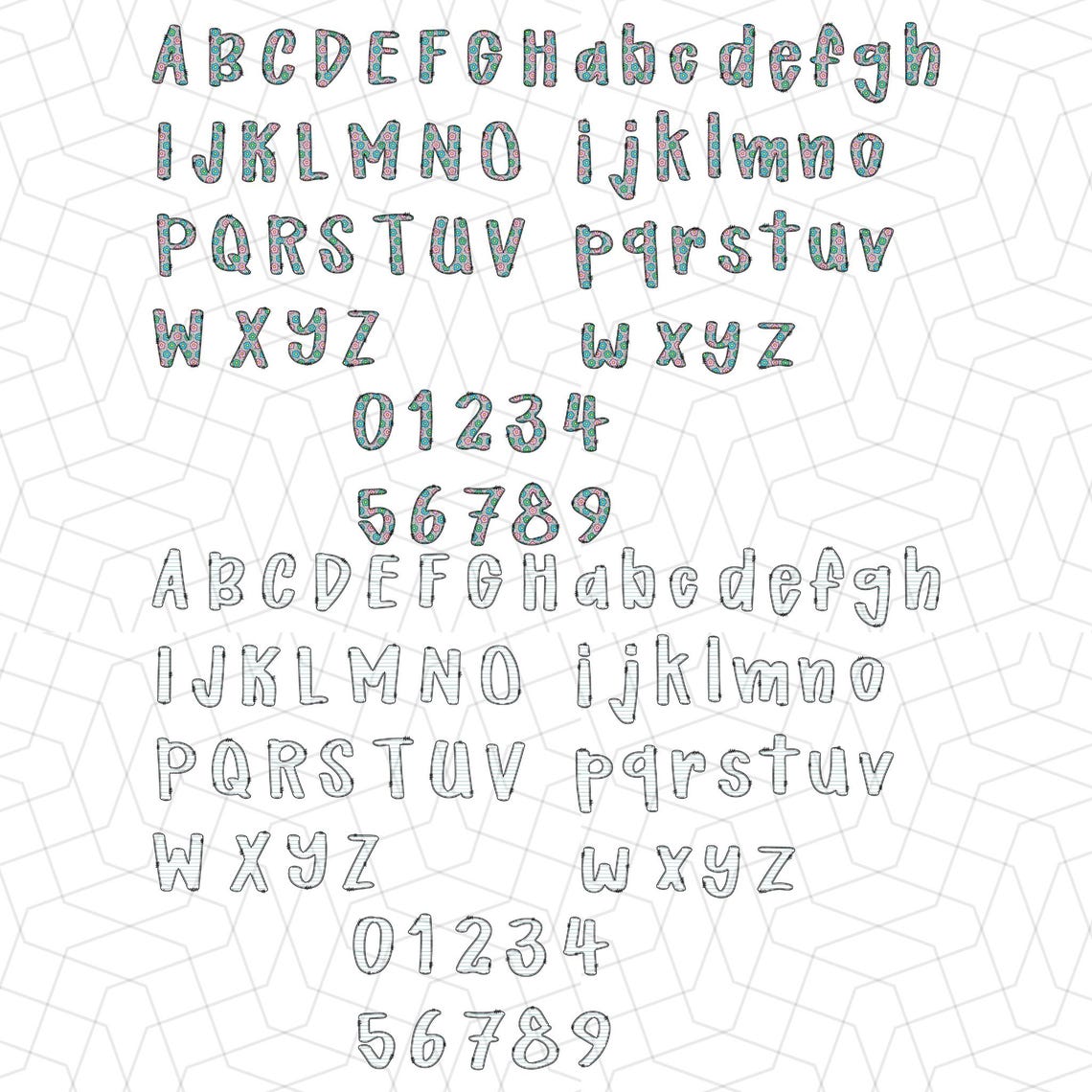 Back to School Alpha Teacher | Preppy Vintage Doodle Alphabet Font ...