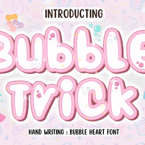 Bubble Trick Font procreate, letter fonts procreate designer fonts, wedding cricut fonts, scripted fonts