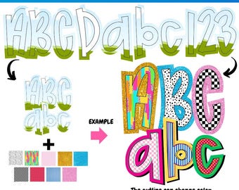Canva letter templates | Canva frames bundle | Custom Fill Pattern | Font Canva Frame |  Doodle Letter | Canva Frame Template