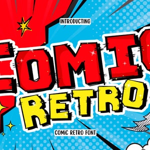 Comic Retro bubble font procreate, cute fonts for cricut, font bundle for canva, fonts for canva, doodle letters canva, kid font