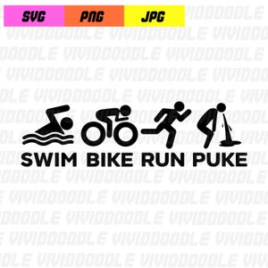 Triathlon Swim Bike Run Puke SVG Design Jpg,PNG Digital Download PNG Datei Silhouette Tri Beer