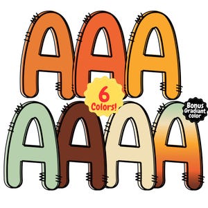 Scribble Autumn Doodle Alphabet PNG | Custom Thanksgiving Alphabet ...