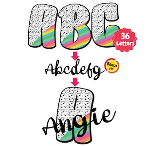 Custom dalmatian png, Bright Dalmatian Alphabet png, Dot alpha set bundle, polka dot alphabet png, doodle dot font, Font Duo