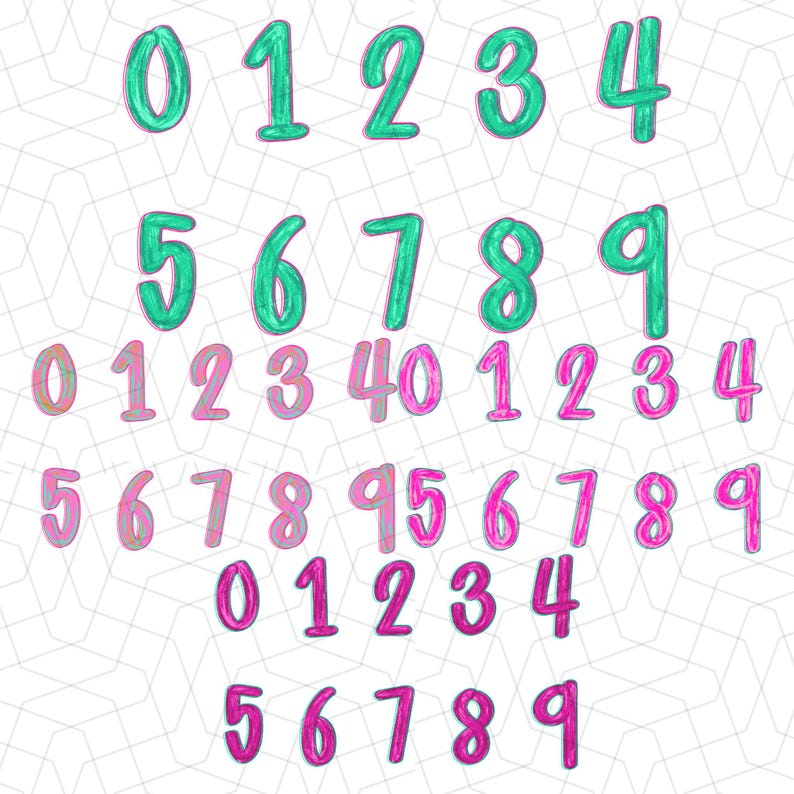 Preppy Brush Stroke Alphabet Png | Doodle Alpha Font Letter and Number ...