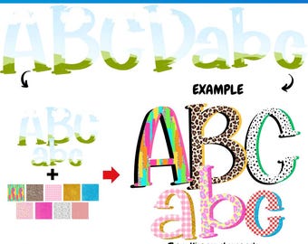 Canva frame Alphabet Font | Sublimation | Custom Fill Pattern | Fill in Font Alphabet | Canva Frame Monogram | Canva alpha | preppy font