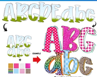 Editable Canva Frame Letters | Uppercase Lowercase & Numbers |Canva Letters | Canva Doodle Alpha Set | Canva Frame Template Alphabet