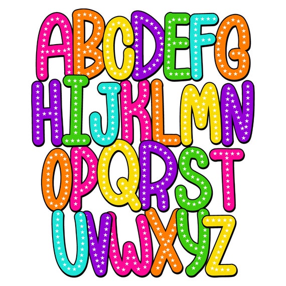 Star Bright Spotty Doodle Alphabet Letters, Doodle Dalmatian Dots