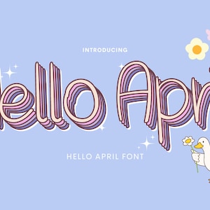 Happy April Bubble Font Procreate, Cute Fonts for Cricut, Font Bundle ...