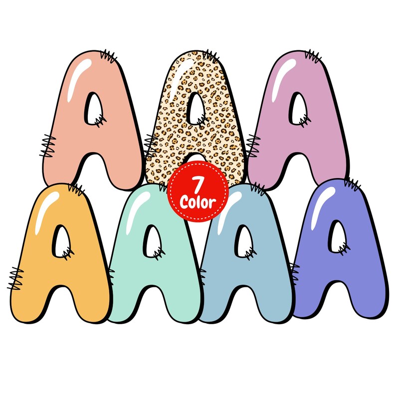 100 Day of School Alphabet | Hand-drawn Alphabet PNG | Colorful ...