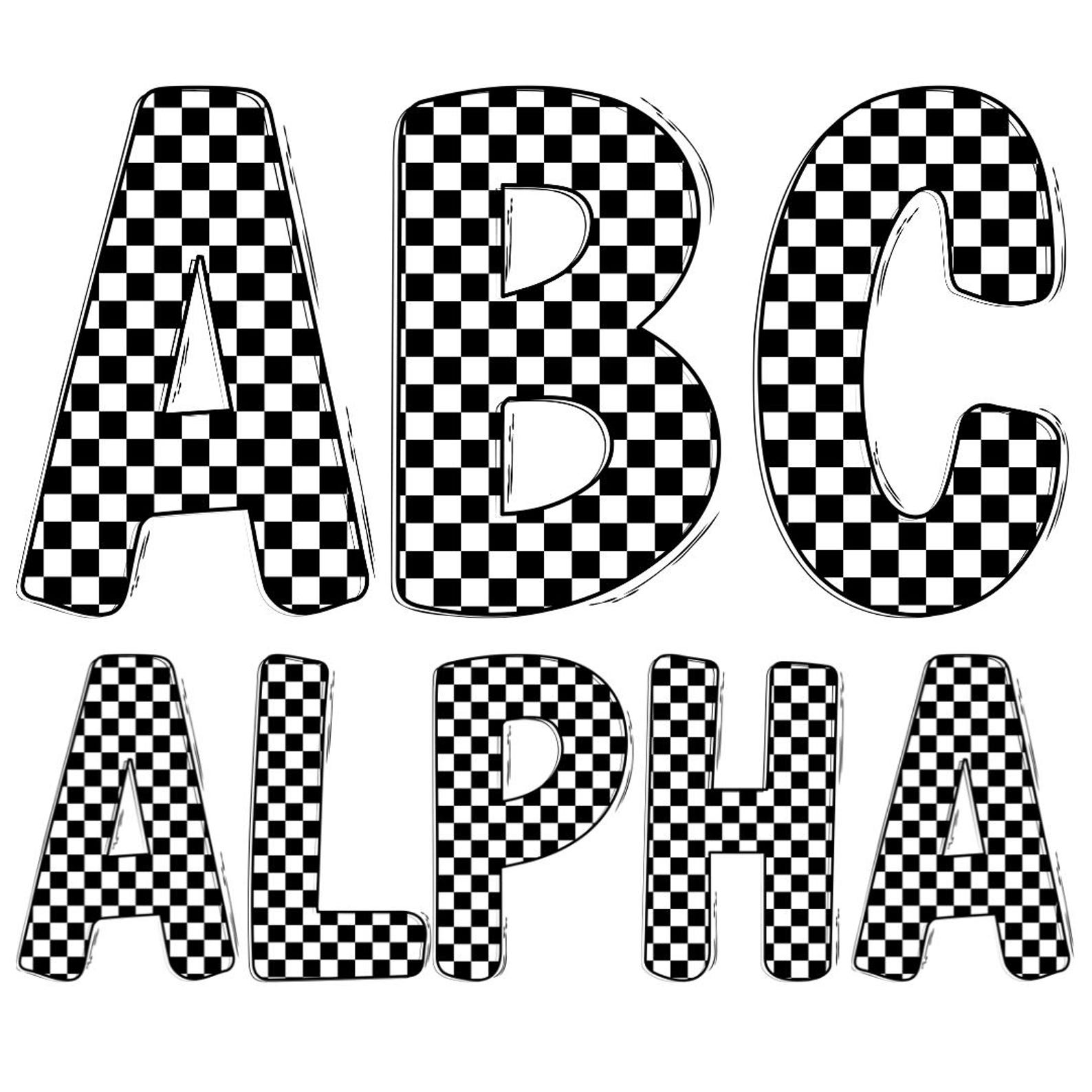 Checkered Alpha Png | Playful Spotted Alphabet PNG | Uppercase and ...