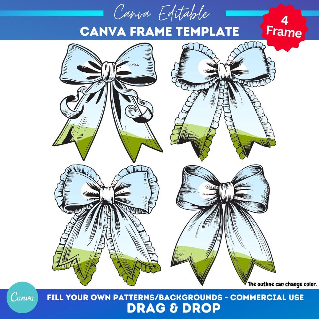 Coquette Bow Canva Frame Trending | Coquette Canva Templates Bundle ...