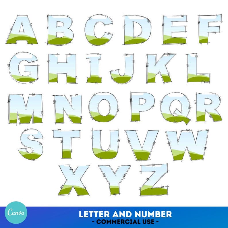 Canva Letters Frames | Doodle Fonts | Christmas Doodle Font | Fall ...