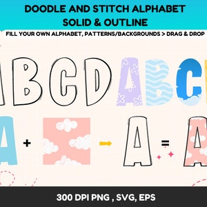 Blank Doodle Font Svg, Doodle Font Png, Doodle Alphabet Svg, Doodle Letters Png, Doodle Alphabet