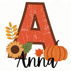 Fall Initial Letters and Number Png | Autumn Alphabet | Sublimation ...