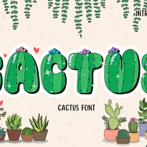 Cactus Font procreate, fuentes de letras procrean fuentes de diseñador, fuentes cricut de boda, fuentes con script
