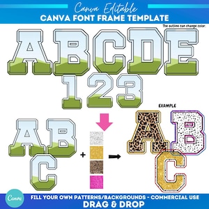 Sportalfabet Canva lijstletters | slepen en neerzetten | maak je eigen png | Bundel canvaslijsten | Varsity-lettertype | Jerseyletters | Sportlettertype