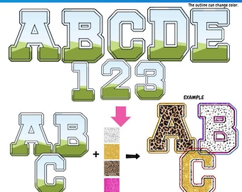 Sport alphabet Canva frame letters | drag and drop | make your own png | Canva frames bundle | Varsity Font | Jersey letters | Sports Font