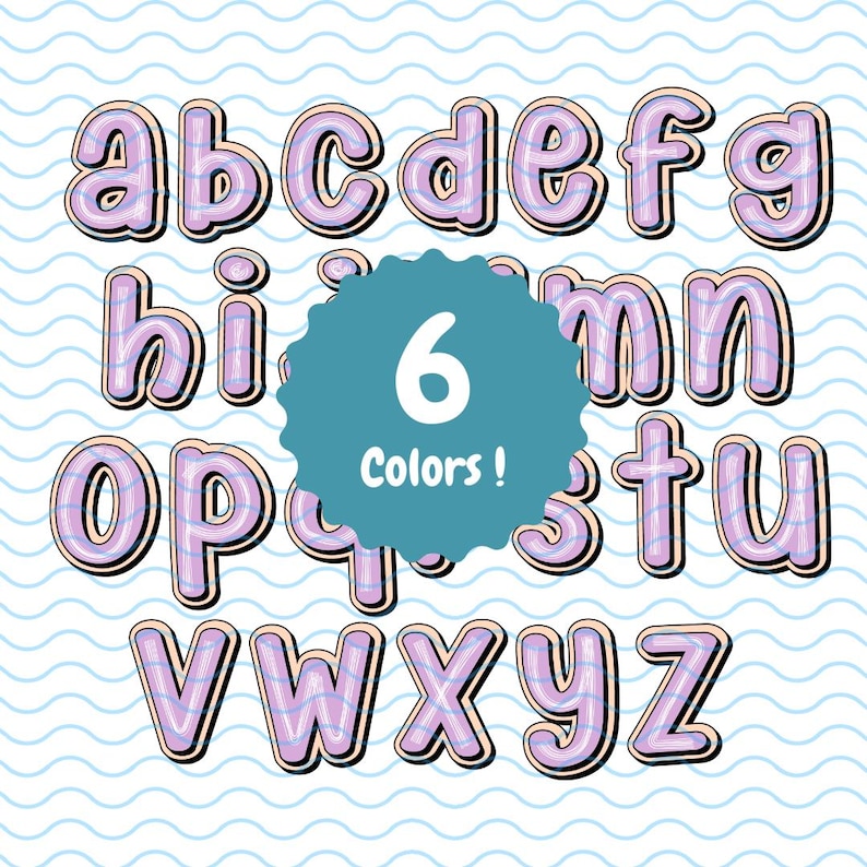 Cute Pastel Back to School Doodle Alphabet With 100 Background : Bright ...