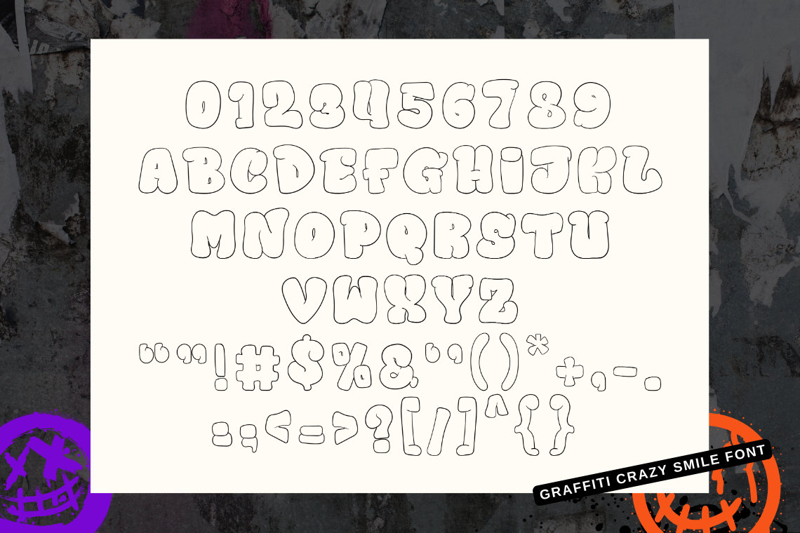Graffiti Font Crazy Smile , Graffiti Letters, Urban Font, Street