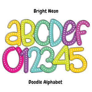 bright neon letters png, Dalmatian Alphabet bundle, polka dot alphabet png, marquee letters png, doodle dot font, Digital Download