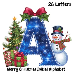 Snowman Alphabet Watercolor | Snowman Alphabet Letters | Christmas Alphabet png | Winter Alphabet clipart | Christmas Watercolor Clipart