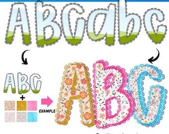 Preppy Lace Canva alphabet Letter | Lace Border Alphabet | Canva Frame |  Lace Canva Doodle Letters | Canva Frame Template | Canva Letters