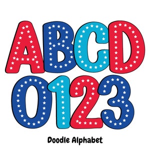 America PNG 4th of July Png, USA alphabet, Independence day Alphabet png bundle, Digital Download Png, Dalmatian Dots, USA Flag Png