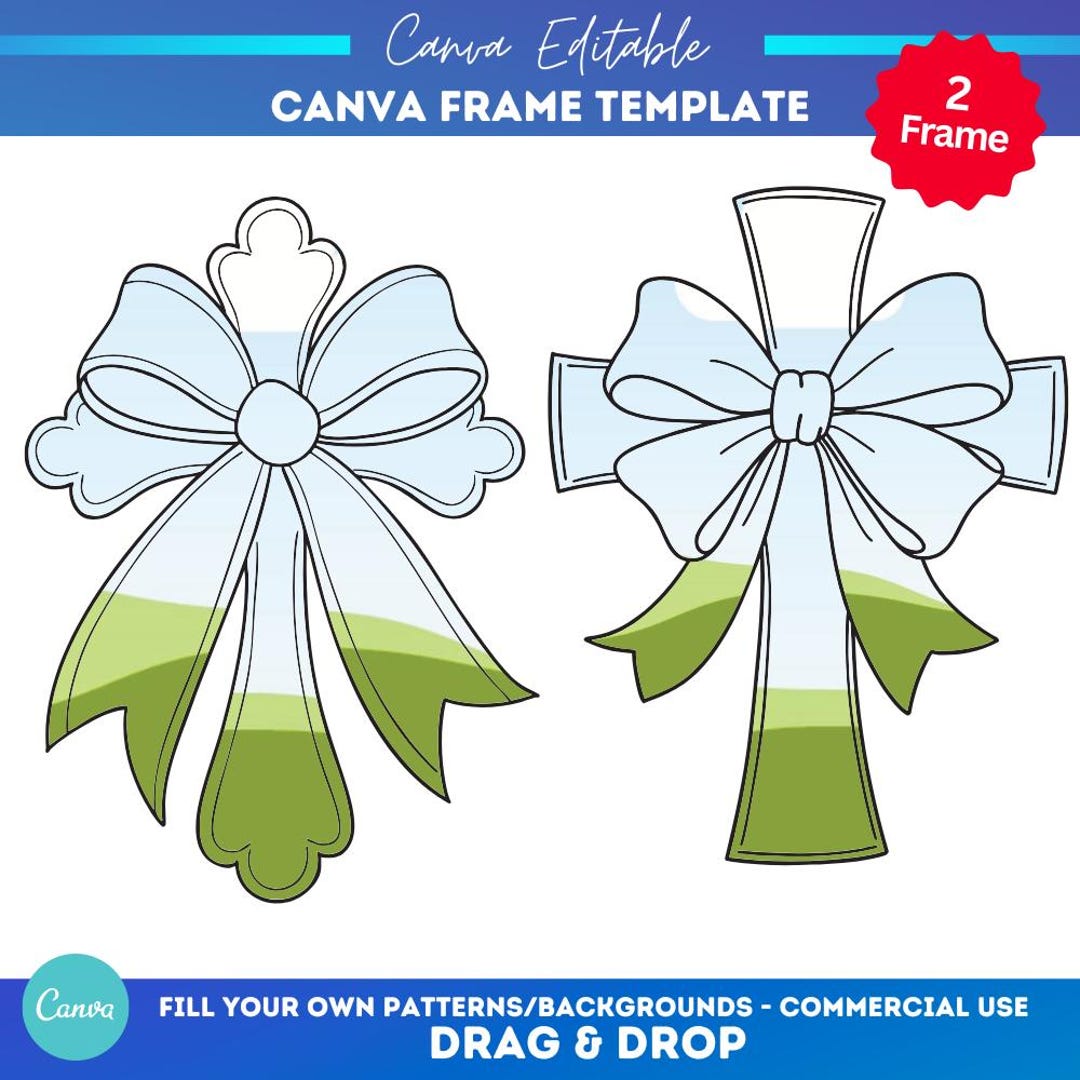 Cross Coquette Bow Canva Frame | Easter Coquette Png | Easter Vibes Png ...