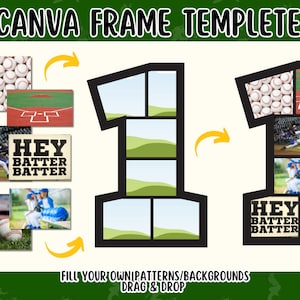 Canva Frames Templates, bearbeitbare Canva-Vorlage für eine nummerierte Fotocollage, ideal für Geburtstage, Jubiläen