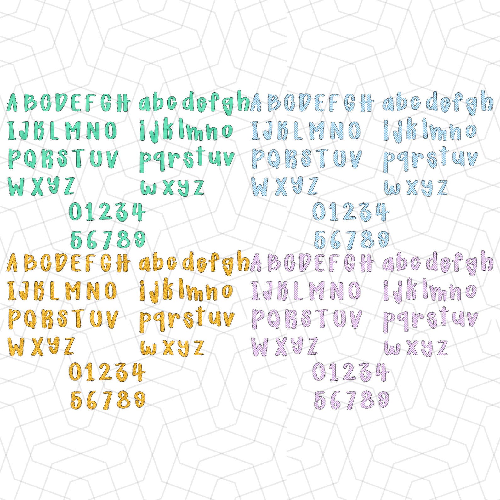 Preppy Back to School Png Bundle Alphabet | Doodle Alpha Font | First ...
