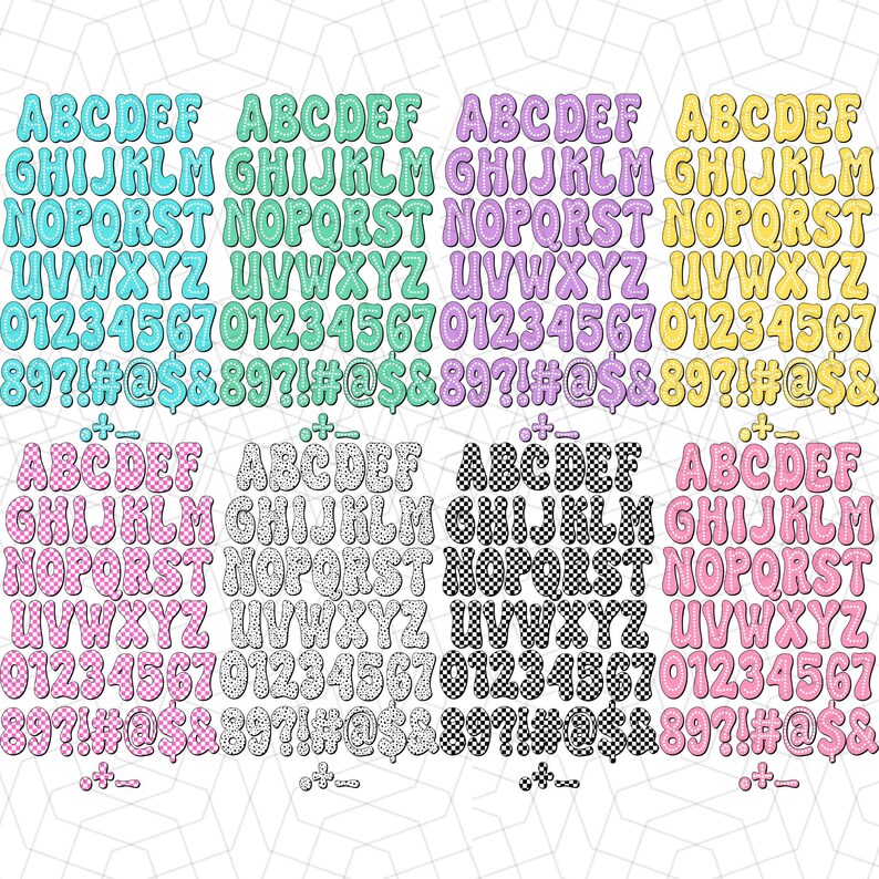 Preppy Dotted Back to School Teacher Alphabet | Doodle Alpha Font ...
