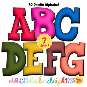 Alfabeto y números de neón hinchados inflados en 3D de regreso a la escuela de Varsity: letra 3D, diseño inflado, PNG de fuente de maestro de escuela, conjunto alfa