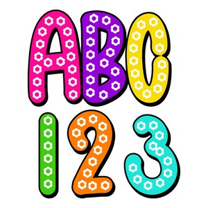 Flower Dalmatian dots Png, bright alphabet png, Alphabet and Number, Dalmatian Doodle Letter